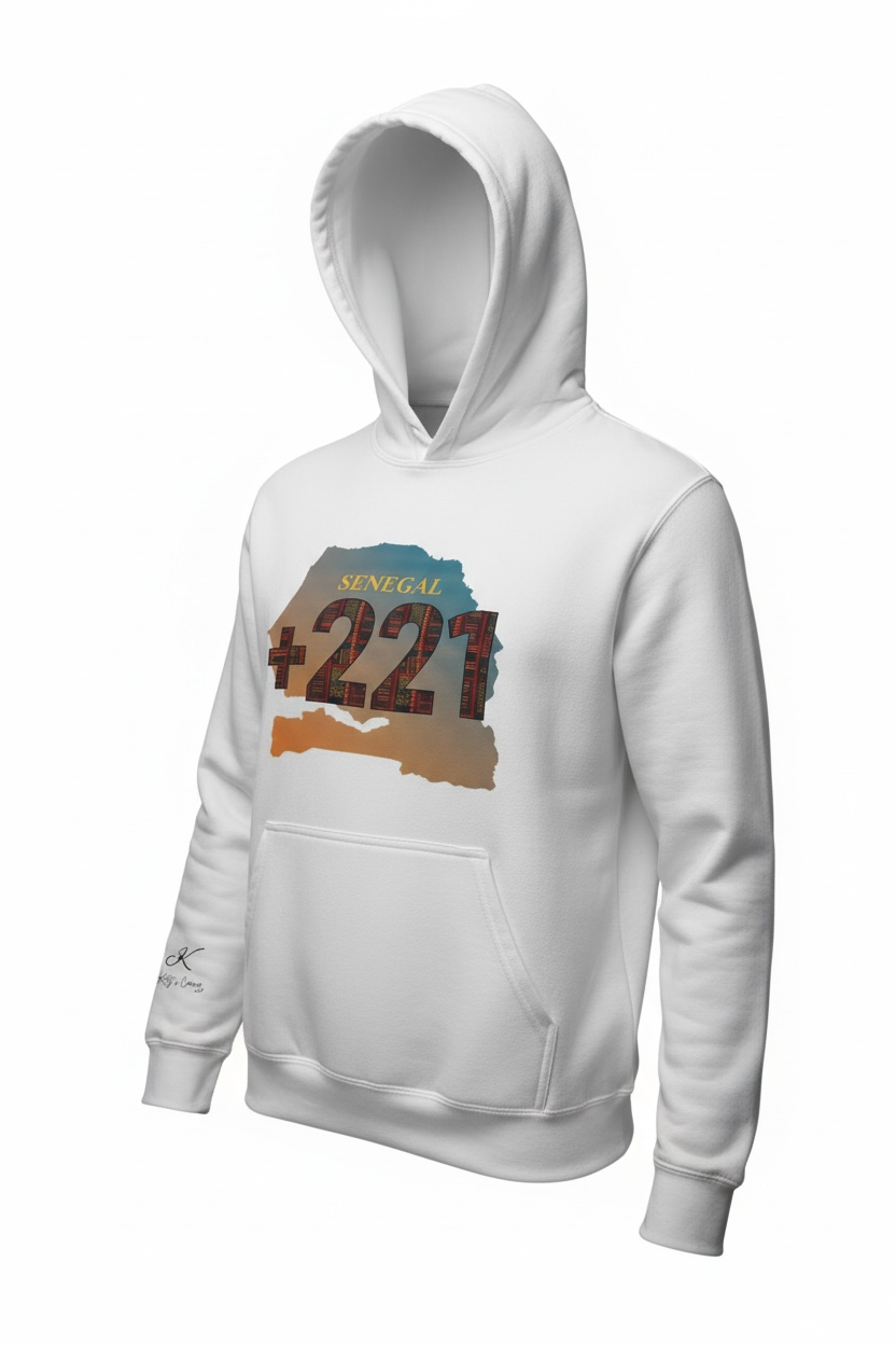 Brown Senegal Map +221 Hoodie