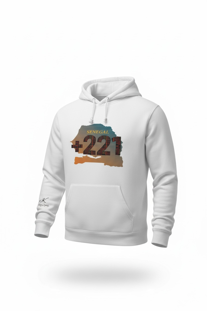 Brown Senegal Map +221 Hoodie